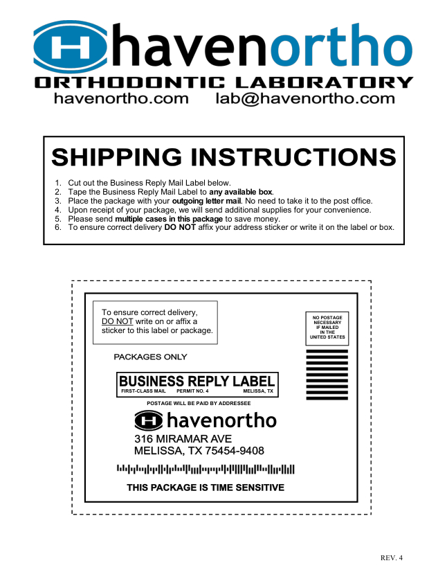 Haven Ortho Lab BRM Label